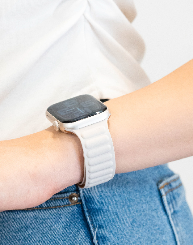 apple watch strap leather link cream 40/41 mm